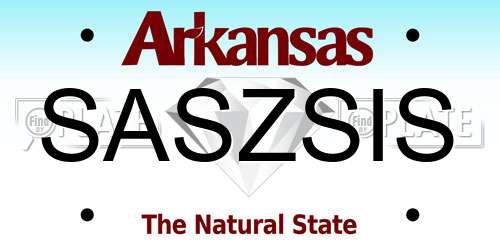 SASZSIS Arkansas License Plate