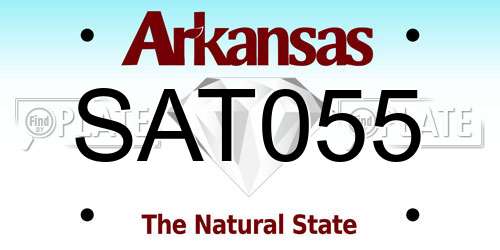 SAT055 Arkansas License Plate