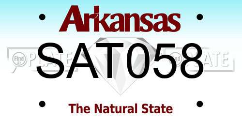 SAT058 Arkansas License Plate