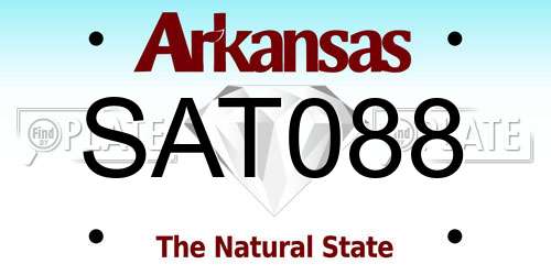 SAT088 Arkansas License Plate