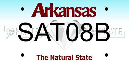 SAT08B Arkansas License Plate