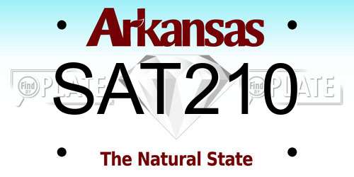 SAT210 Arkansas License Plate