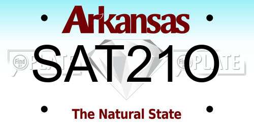 SAT21O Arkansas License Plate