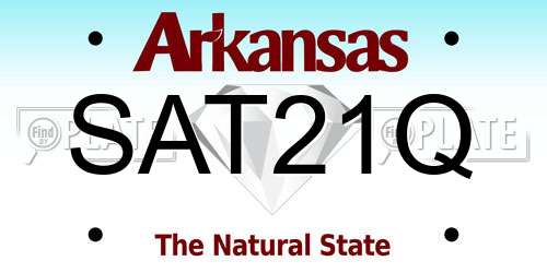 SAT21Q Arkansas License Plate