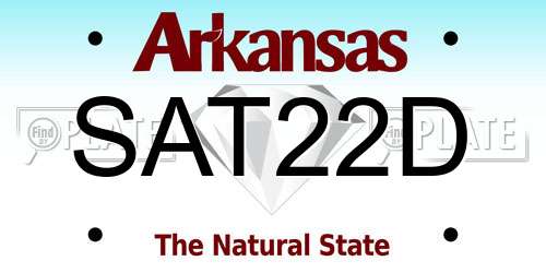 SAT22D Arkansas License Plate