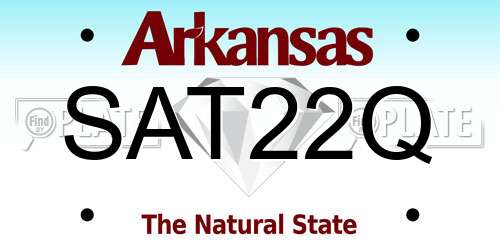 SAT22Q Arkansas License Plate