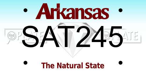SAT245 Arkansas License Plate
