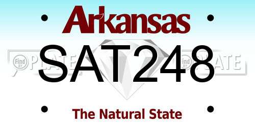 SAT248 Arkansas License Plate