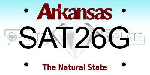 SAT26G Arkansas License Plate