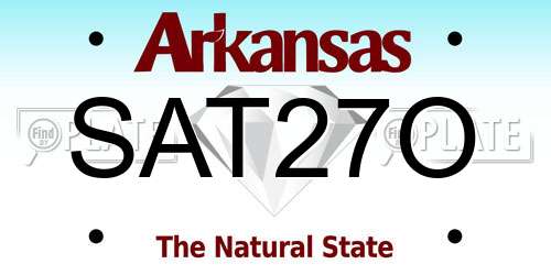 SAT27O Arkansas License Plate