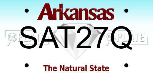 SAT27Q Arkansas License Plate