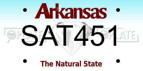 SAT451 Arkansas License Plate