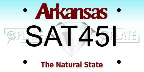SAT45I Arkansas License Plate
