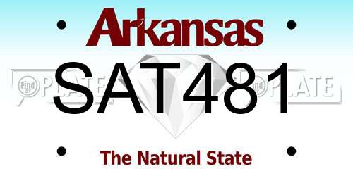 SAT481 Arkansas License Plate