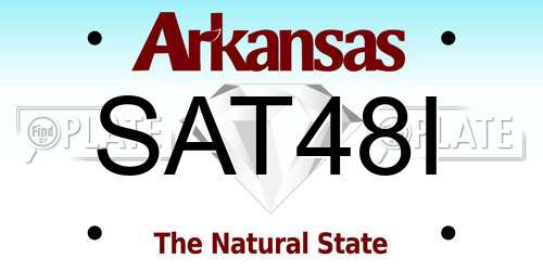 SAT48I Arkansas License Plate
