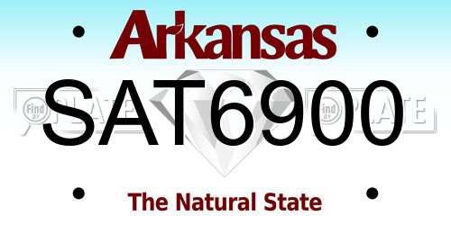 SAT6900 Arkansas License Plate