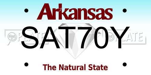 SAT70Y Arkansas License Plate