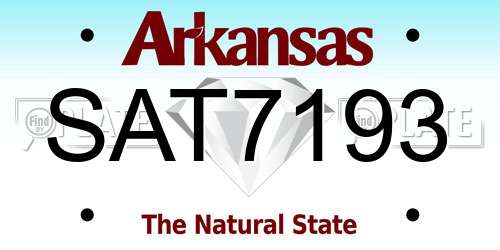 SAT7193 Arkansas License Plate