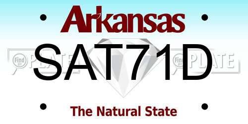 SAT71D Arkansas License Plate