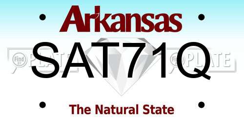 SAT71Q Arkansas License Plate