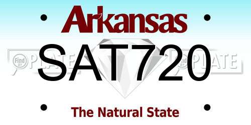 SAT720 Arkansas License Plate