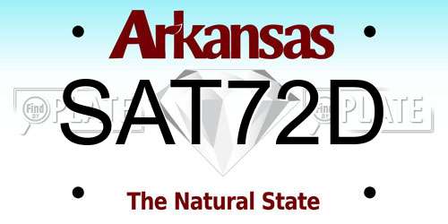 SAT72D Arkansas License Plate