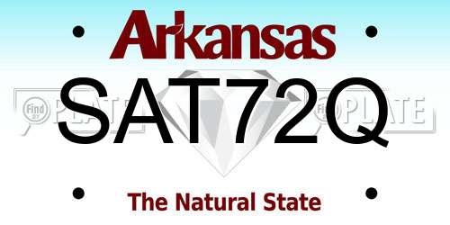 SAT72Q Arkansas License Plate