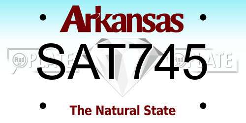 SAT745 Arkansas License Plate