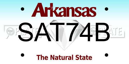 SAT74B Arkansas License Plate