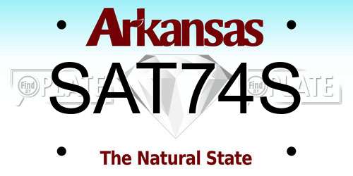 SAT74S Arkansas License Plate