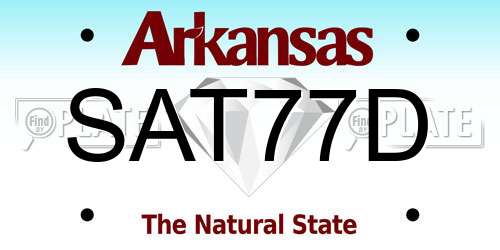 SAT77D Arkansas License Plate