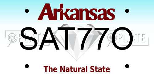 SAT77O Arkansas License Plate