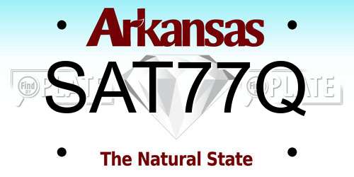 SAT77Q Arkansas License Plate