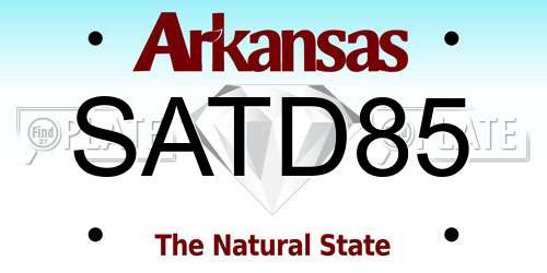 SATD85 Arkansas License Plate