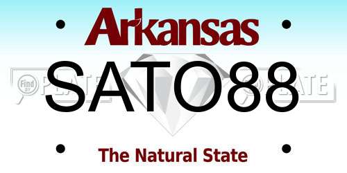 SATO88 Arkansas License Plate