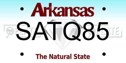 SATQ85 Arkansas License Plate