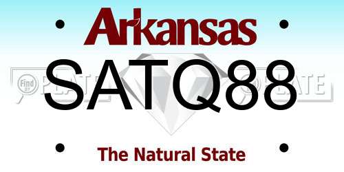 SATQ88 Arkansas License Plate