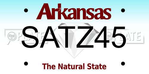 SATZ45 Arkansas License Plate
