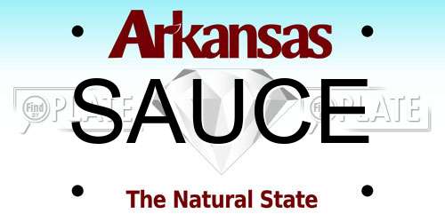 SAUCE Arkansas License Plate