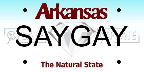 SAYGAY Arkansas License Plate
