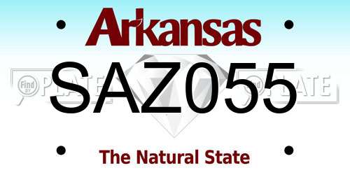 SAZ055 Arkansas License Plate