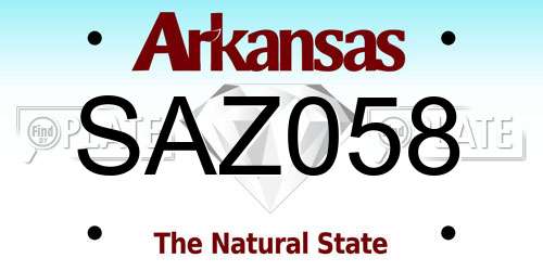 SAZ058 Arkansas License Plate