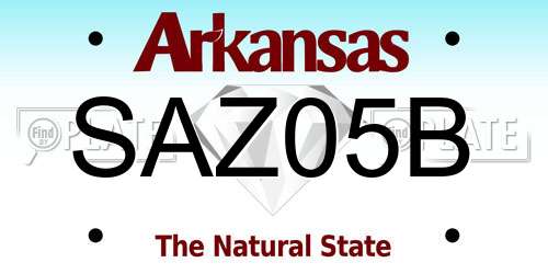 SAZ05B Arkansas License Plate