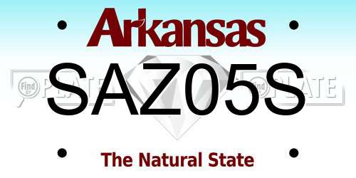 SAZ05S Arkansas License Plate