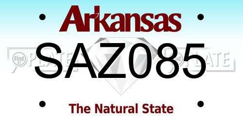SAZ085 Arkansas License Plate