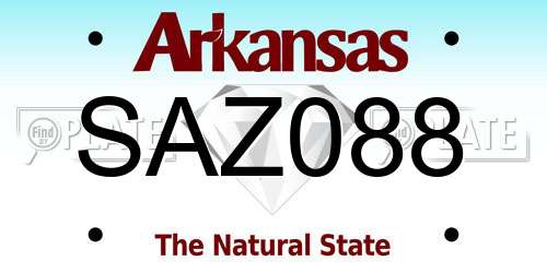 SAZ088 Arkansas License Plate