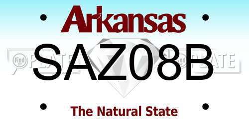SAZ08B Arkansas License Plate