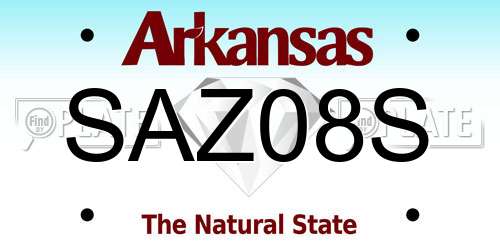 SAZ08S Arkansas License Plate