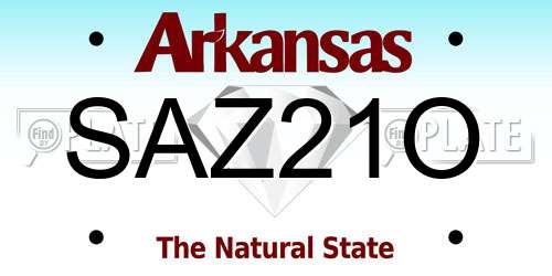 SAZ21O Arkansas License Plate