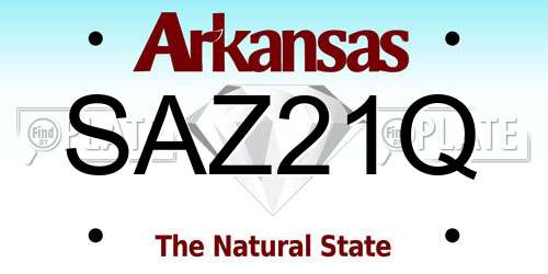 SAZ21Q Arkansas License Plate